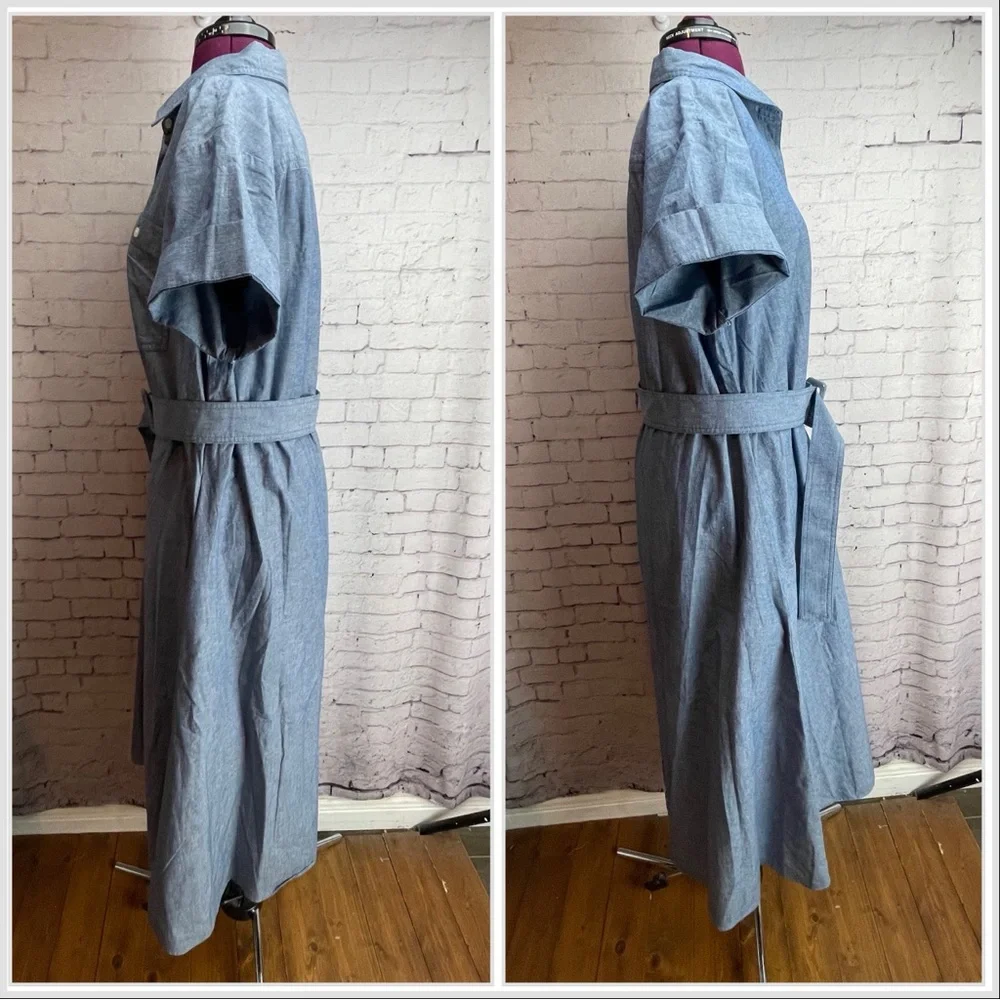Banana Republic Factory size XS chambray midi shift Shirtdress
